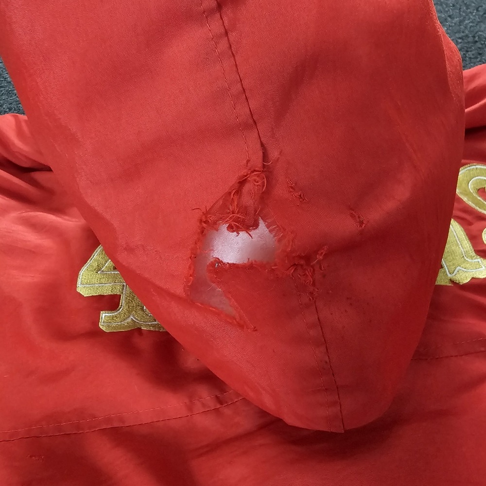 Vintage Starter San Francisco 49ers Jacket Mens Large Red Full Zip Hooded 90s - Picture 12 of 15